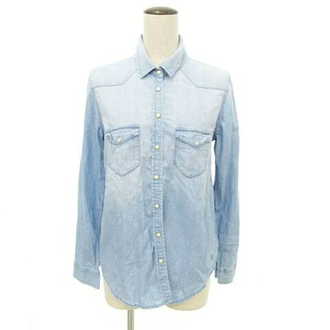 【中古】アメリカンイーグル AMERICAN EAGLE デニム シャツ 長袖 Sサイズ ライトインディゴ ■TC レディース 【ベクトル 古着】 260127