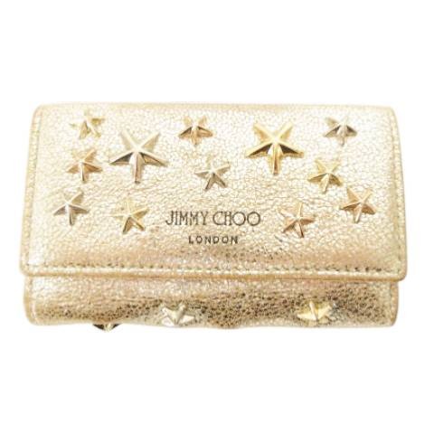 【中古】ジミーチュウ JIMMY CHOO 付属品あり NEPTUNE グリッター キーケース スタースタッズ メタリックゴールドカラー 【ベクトル 古着】 260221