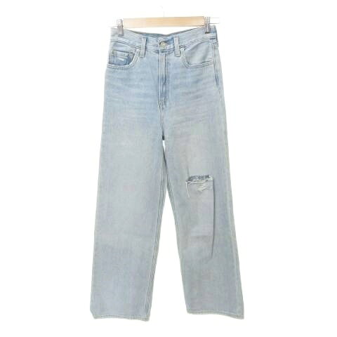 【中古】リーバイスプレミアム Levis PReMIUM デニム ジーンズ パンツ 26872-0015 ダメージ加工 無地 24 Mサイズ 青 ブルー ■GY47 メンズ 【ベクトル 古着】 260303