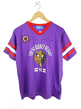 【中古】ディズニー Disney ビースト Beast 美女と野獣 アメリカンフットボールユニフォーム Tシャツ カットソー S パープル 紫 タグ付き メンズ レディース 【ベクトル 古着】 180425 ブランド古着ベクトルプレミアム店