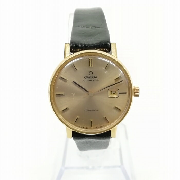 【中古】オメガ OMEGA Geneve ジュネーブ デイト オートマティック 自動巻き ゴールド レディース 【ベクトル 古着】 231204