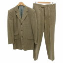 【中古】ティモシーエベレスト TIMOTHY EVEREST スーツ セットアップ テーラードジャケット パンツ チェック 3B 半裏 ベージュ 秋冬 /FF ...