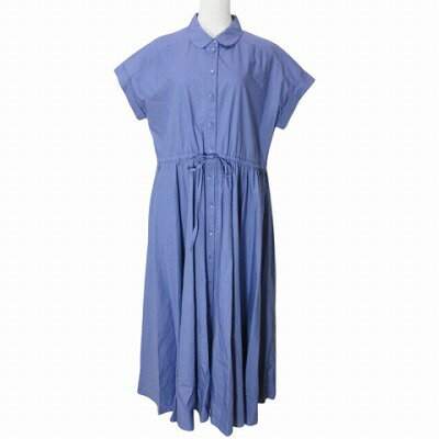 【中古】トゥービーバイアニエスベー To b. by agnes b. 18SS ロングシャツワンピース 半袖 ウエストマーク 38 M相当 紫 パープル X レディース 【ベクトル 古着】 250403