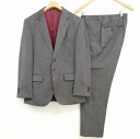 【中古】GINZA Global style 銀座グローバルスタイル Tollegno1900生地 ヘリンボーン シングル 2B スーツ セットアップ チャコー...