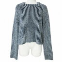 【中古】ザラ ZARA 美品 近年 リフ?ニット クロッフ?ト?セーター プルオーバー 長袖 厚手 L 175/96A ブルー系 X レディース 【ベクトル 古着】 250416(4)