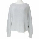 【中古】セオリー Theory 18SS BETHANY コットンカシミヤニット セーター 長袖 厚手 畔編み ドルマンスリーブ S ライトグレー X レディース 【ベクトル 古着】 250421(4)