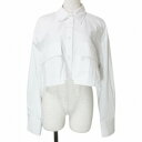 【中古】ザラ ZARA シャツジャケット ショート丈 長袖 フラップポケット S 165/84A 白 ホワイト X レディース 【ベクトル 古着】 250422
