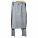 【中古】day to day HIROMI YOSHIDA 美品 スカート付きデザインパンツ サイドライン スカパン ストレッチ L グレー X レディース 【ベクトル 古着】 250417