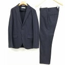 【中古】ナノユニバース nano universe コットン ポリエステル シングル スーツ セットアップ ジャケット スラックス 46 ネイビー メンズ 【ベ...