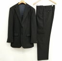 【中古】TOPVALU トップバリュ ストライプ シングル 2B スーツ セットアップ 98A8 ブラック メンズ 【ベクトル 古着】 250415
