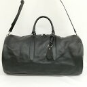 【中古】マーガレットハウエル MARGARET HOWELL レザー ボストンバッグ ドラムバッグ 旅行かばん ブラック メンズ レディース 【ベクトル 古着】...
