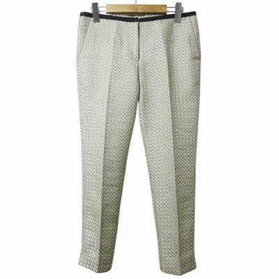 【中古】インコテックス INCOTEX ジャガードパンツ スラックス テーパード 千鳥格子 40 L相当 ベージュ ブラック X レディース 【ベクトル 古着】 250430