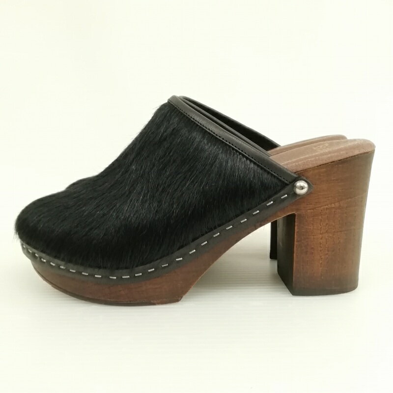 【中古】bianca ビアンカ サボ サンダル ハラコ 37 ブラック レディース 【ベクトル 古着】 250513