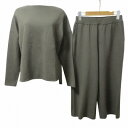 【中古】ププラ PUPULA カットソー セットアップ 長袖 クロップドパンツ 38 M相当 茶 ブラウン X レディース 【ベクトル 古着】 250602