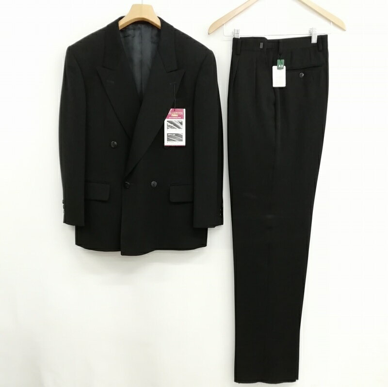 【中古】フォーマル ダブル 4B スーツ セットアップ ジャケット スラックス アジャスター付 88 A3 ブラック メンズ 【ベクトル 古着】 250805