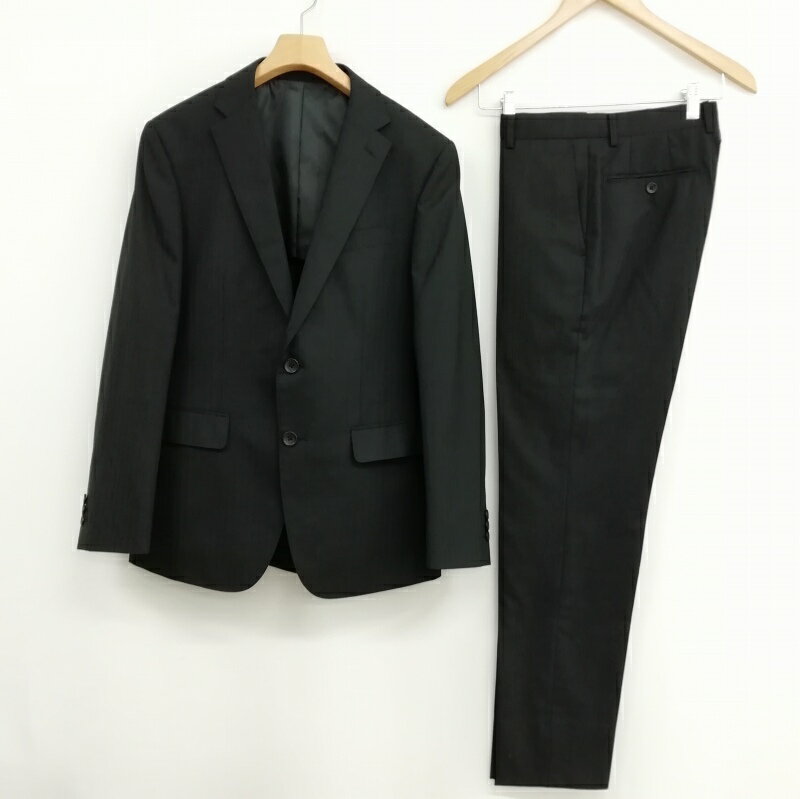 【中古】RITRNO シャドーストライプ シングル 2B スーツ セットアップ ジャケット スラックス 美品 YA5 ブラック メンズ 【ベクトル 古着】 250805