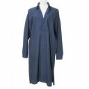 【中古】エンフォルド ENFOLD シャツワンピース 長袖 ミモレ丈 スキッパー ドロップショルダー 38 M相当 紺 ネイビー X レディース 【ベクトル 古着】 250625