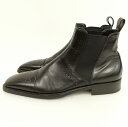 【中古】DOUCAL'S デュカルス サイドゴアブーツ ストレートチップ スクエアトゥ 42.5 ブラック メンズ 【ベクトル 古着】 250616