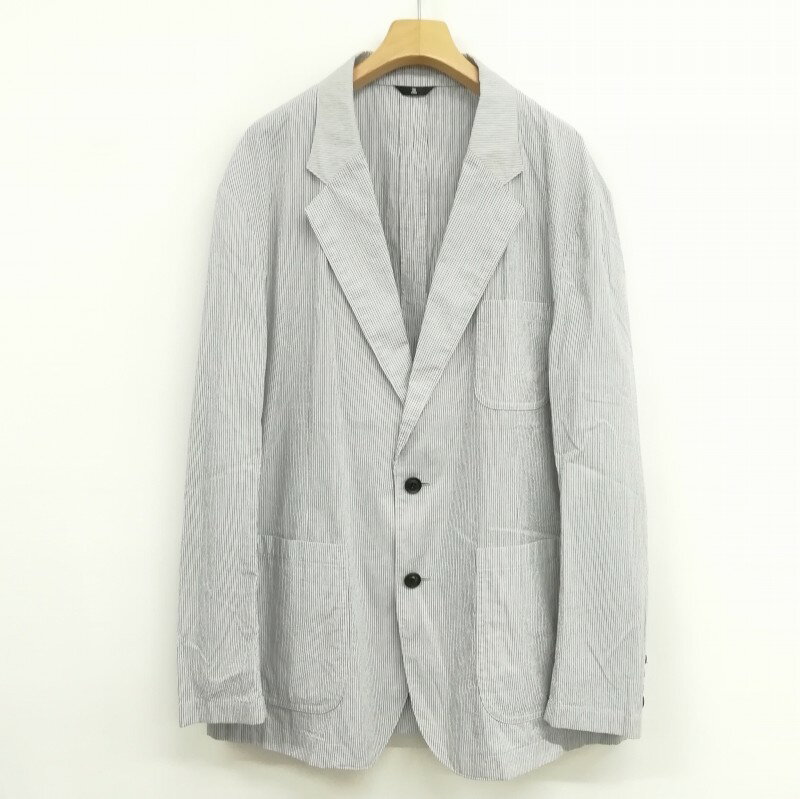 【中古】ランバン LANVIN COLLECTION 21SS ストライプ ジャケット ショーツ ショートパンツ セットアップ 52 グレー系 メンズ 【ベクトル 古着】 250626