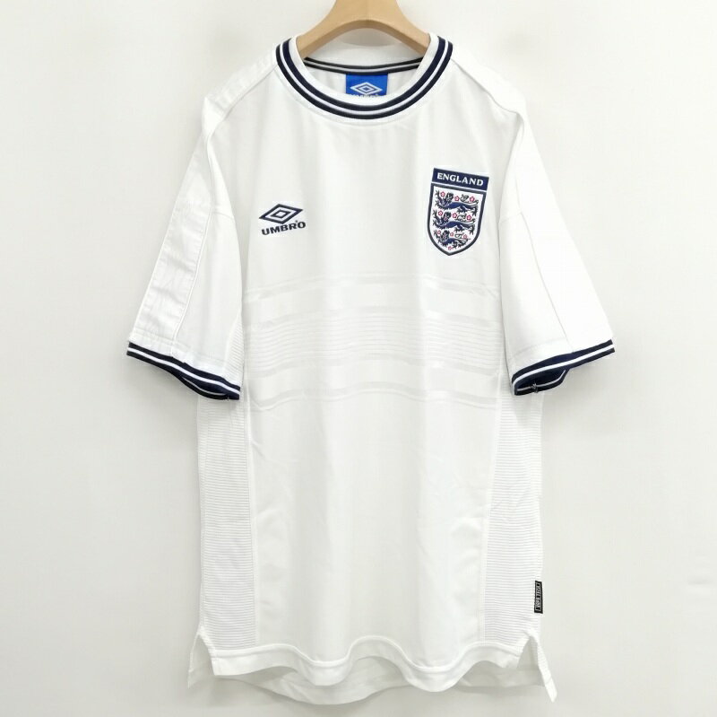 【中古】アンブロ UMBRO 1999-2001 サッカー イングランド代表 ホーム ユニフォーム XL ホワイト系 ☆AA★ メンズ 【ベクトル 古着】 250619