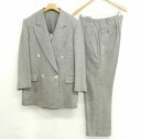 【中古】エルメネジルドゼニア Ermenegildo Zegna 美品 ヘリンボーン 3ピース ダブルブレスト 4B パンツ スーツ フォーマル ジャケット ス...