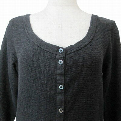 【中古】ジェームスパース JAMES PERSE ワンピース 7分袖 ミモレ丈 ヘンリーネック サイドギャザー 1 S相当 黒 ブラック X レディース 【ベクトル 古着】 250718