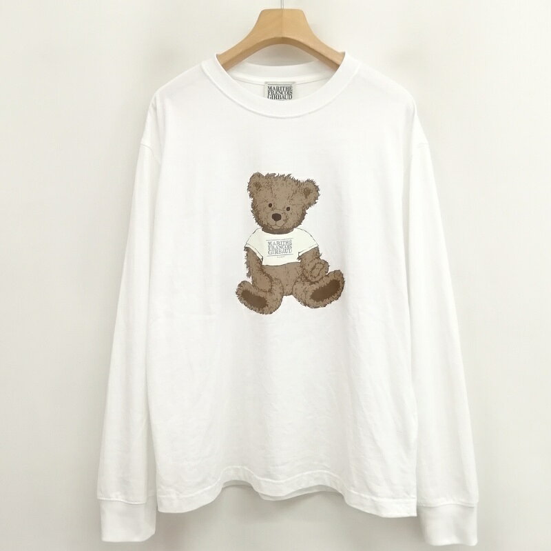 【中古】マリテフランソワジルボー MARITHE FRANCOIS GIRBAUD MFG45SLS205 DOODLE BEAR L/S TEE ベア プリント ロングスリーブ Tシャツ 美品 M ホワイト メンズ 【ベクトル 古着】 250724