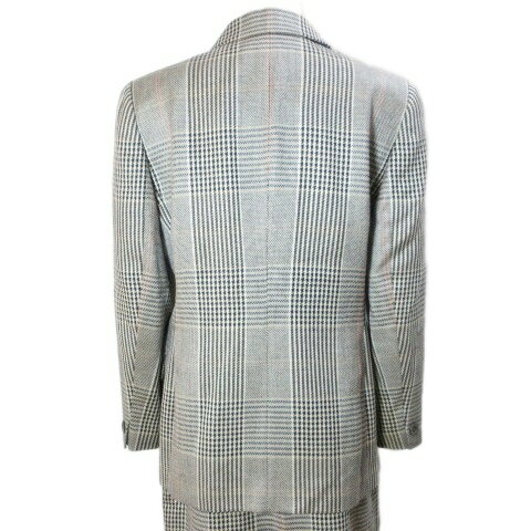 【中古】ビル ブラス Bill blass SELECTION サンヨー スカートスーツ セットアップ テーラードジャケット シングル ひざ丈 タイト ウール シルク グレンチェック M相当 L相当 ベージュ系 X レディース 【ベクトル 古着】 250906