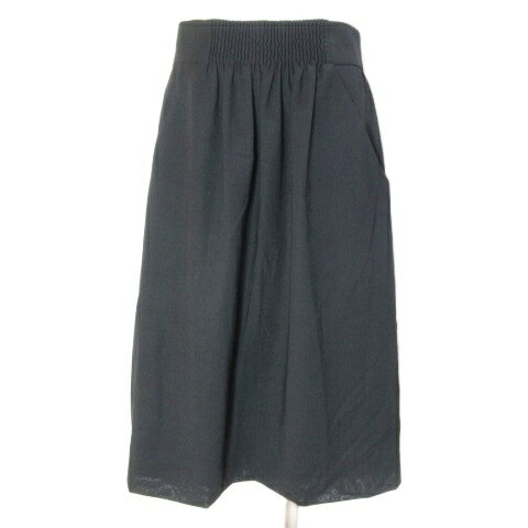 【中古】アクリス AKRIS スカート ひざ丈 タイト サマーウール 日本サイズL相当 US8 F40 D38 黒 ブラック X レディース 【ベクトル 古着】 250905