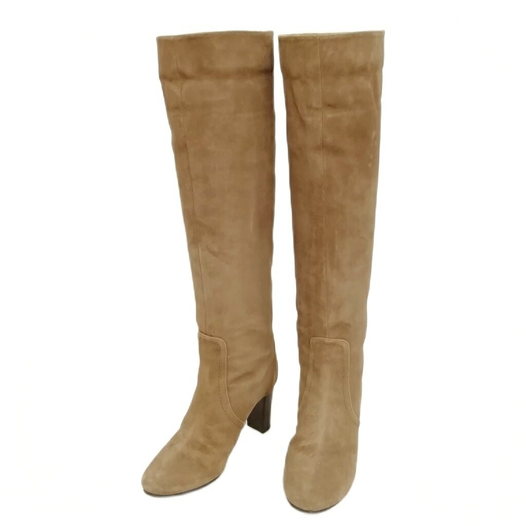 【中古】エイゾー EIZO スウェード レザー ロングブーツ 23cm ベージュ系 レディース 【ベクトル 古着..