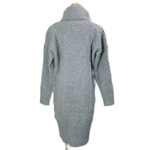 【中古】ナノユニバース nano universe GenuineCouture ケーブルニットワンピース 長袖 ひざ丈 タートルネック 厚手 ロゴプレート 38 M相当 グレー /X レディース 【ベクトル 古着】 260206 auc-vector-20724391 ブランド古着の買取販売ベクトル サンプル画像2