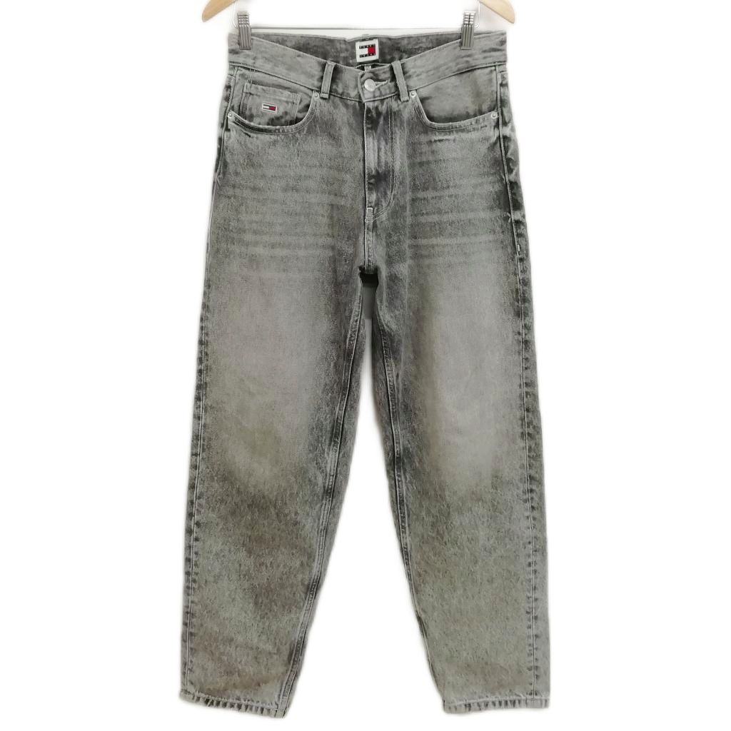 【中古】トミー TOMMY JEANS ワイドテーパード バギー デニム パンツ ジーンズ ダメージ加工 28 グレー系 メンズ 【ベクトル 古着】 260310