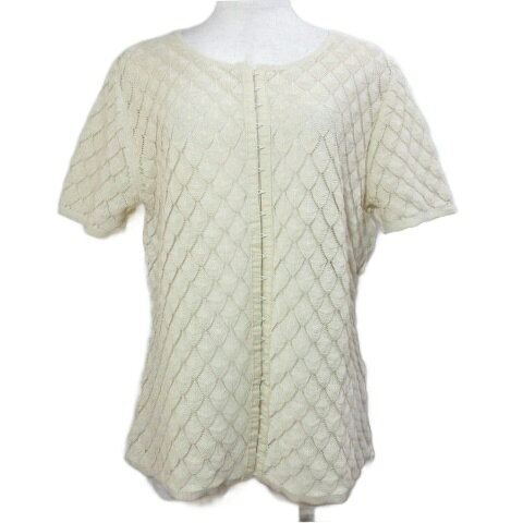 Rakuten - 【中古】ザラ ZARA 美品 ニットカーディガン トップス 半袖 薄手 L 175/96A ベージュ /X レディース 【ベクトル 古着】 260326