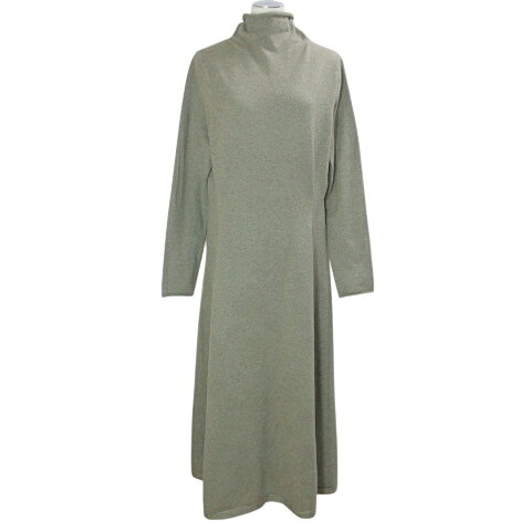 【中古】ユニクロ UNIQLO ：C 24AW スムーススフレフレアワンピース ロング タートルネック ニット 長袖 大きいサイズ XL ベージュ 291-470885 /X レディース 【ベクトル 古着】 260411