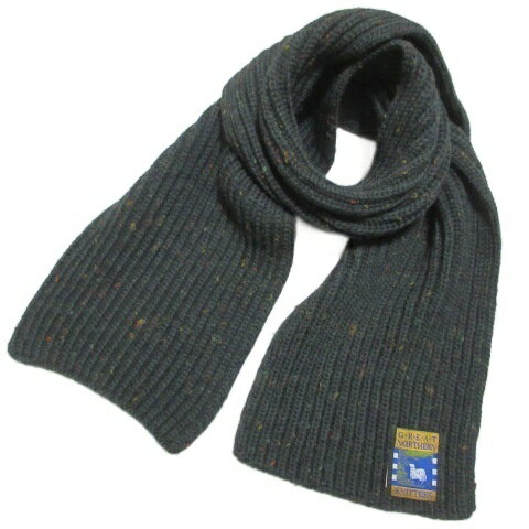 GREAT MORTHERN KNITTERS グレートノーザンニッターズ カナダ製 マフラー 美品 ウール ネップ 緑 グリーン /X レディース  260420