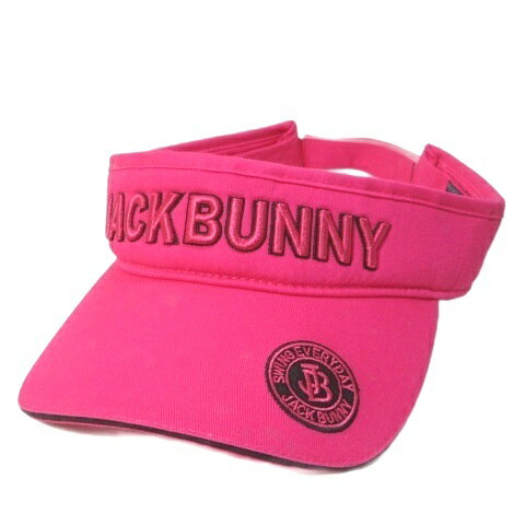 【中古】パーリーゲイツ PEARLY GATES ジャックバニー Jack Bunny サンバイザー 帽子 ゴルフウェア ロゴ刺? FR ピンク /X レディース 【ベクトル 古着】 260703