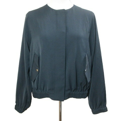 乐天商城 - 【中古】ユナイテッドアローズ A DAY IN THE LIFE UNITED ARROWS ツイル フライフロント ノーカラーブルゾン ウォッシャブル ジャケット ジップアップ 比翼仕立て 紺 ネイビー 63256990428 /X レディース 【ベクトル 古着】 260518