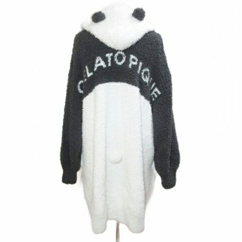 【中古】ジェラートピケ gelato pique 19AW HALLOWEEN限定 パンダモコBIGパーカプルオーバー 長袖 ルームウェア ブラック ホワイト PWNT194010 /X レディース 【ベクトル 古着】 260514