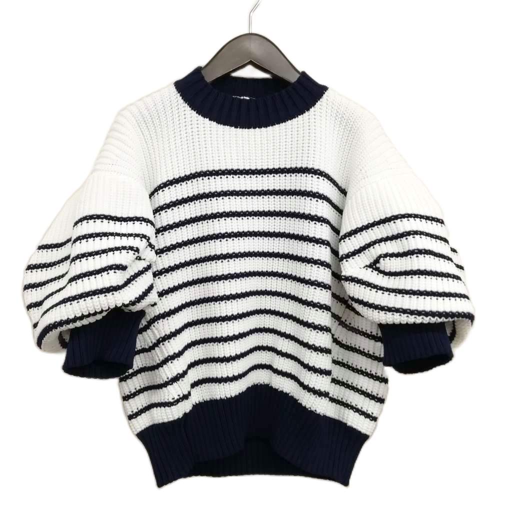 サカイ sacai 23-06491 Oversized Striped Sweate オーバーサイズ ボーダー ニット セーター 3 ネイビー ホワイト レディース  260609