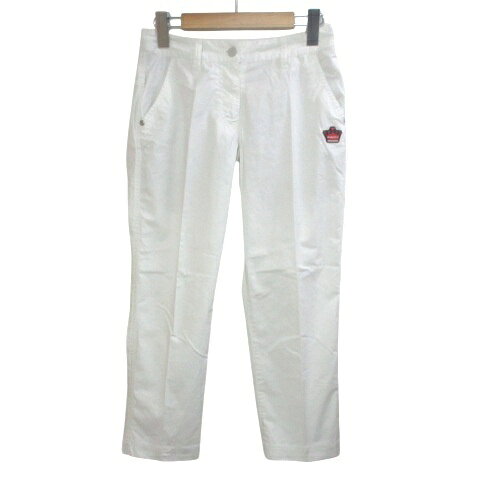 【中古】and per se アンパスィ クロップドパンツ ゴルフウェア 総柄 ワッペン ロ...