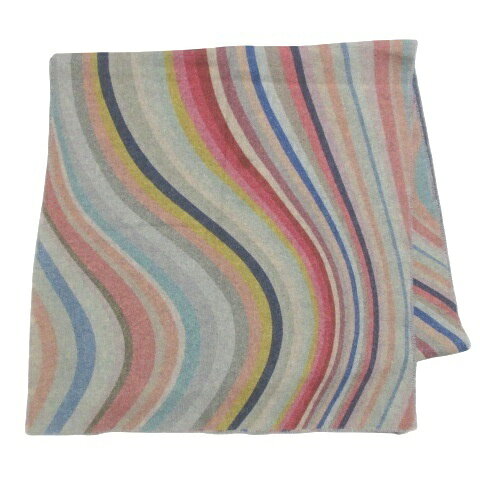 【中古】ポールスミス PAUL SMITH マフラー ウールカシミヤ スワールストライプ ドット 水玉 マルチカラー /X レディース 【ベクトル 古着】 260827
