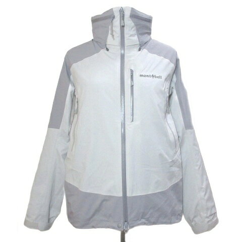 【中古】モンベル Montbell シャルモパーカ ジャケット 中綿 シンサレート 登山 スノースポーツ ジップアップ インフード ロゴ刺? ドライテック スタッフバッグ付き L ライトグレー 1102552 /X レディース 【ベクトル 古着】 260827