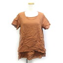 【中古】Pour vous カットソー チュニック丈 フェイクレイヤード 半袖 M-L 茶 ブラウン /ZB 【ベクトル 古着】 200610 ブランド古着ベクトルプレミアム店(4)