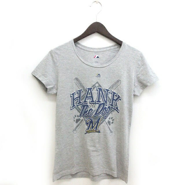 【中古】マジェスティック MAJESTIC Tシャツ プリント 丸首 クルーネック 半袖 S 灰色 グレー /Z メンズ 【ベクトル 古着】 220624