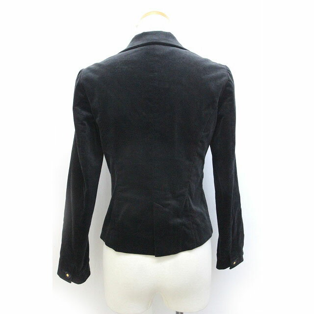 【中古】ソフィスティケイティッドサク sophisticated sah テーラードジャケット ブレザー ベロア調 2 黒 ブラック /Z レディース 【ベクトル 古着】 220914