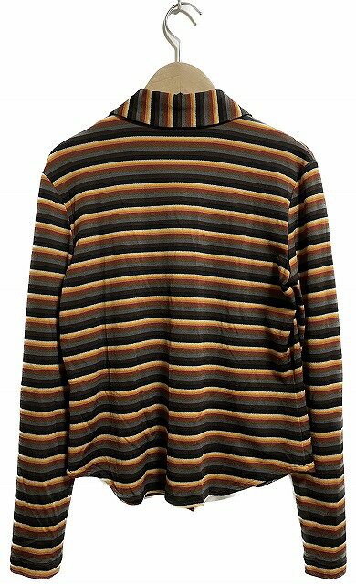 【中古】JEZABEL シャツ ブラウス ステンカラー 長袖 ボーダー ベージュ ブラウン /AG レディース 【ベクトル 古着】 230321