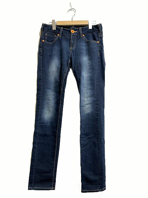 【中古】バックナンバー BACK NUMBER パンツ デニム ジーンズ ウォッシュ加工 スキニー ロング 29 ネイビー 紺 /AG レディース 【ベクトル 古着】 230321