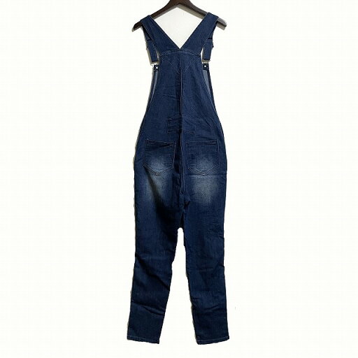 【中古】CONTR@CTE コントラクテ サロペット オーバーオール ウォッシュ加工 ひげ加工 デニム サルエル 2 インディゴブルー /AG メンズ 【ベクトル 古着】 230418