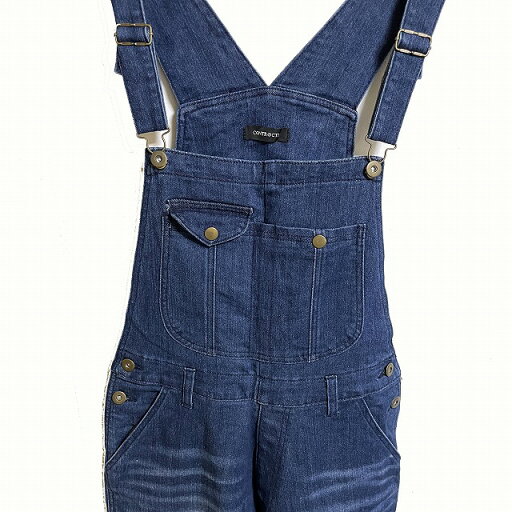 【中古】CONTR@CTE コントラクテ サロペット オーバーオール ウォッシュ加工 ひげ加工 デニム サルエル 2 インディゴブルー /AG メンズ 【ベクトル 古着】 230418