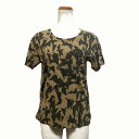 【中古】グエルマスタード GUELL MUSTARD Tシャツ ラウンドネック 半袖 プルオーバー 総柄 01 ブラウン 茶 /AG レディース 【ベクトル 古着】 230915(4)